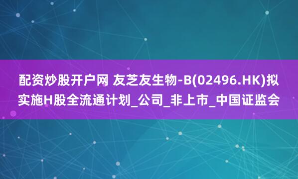 配资炒股开户网 友芝友生物-B(02496.HK)拟实施H股全流通计划_公司_非上市_中国证监会