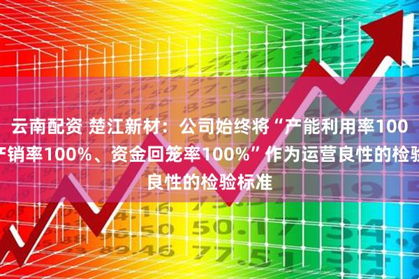 云南配资 楚江新材：公司始终将“产能利用率100%、产销率100%、资金回笼率100%”作为运营良性的检验标准